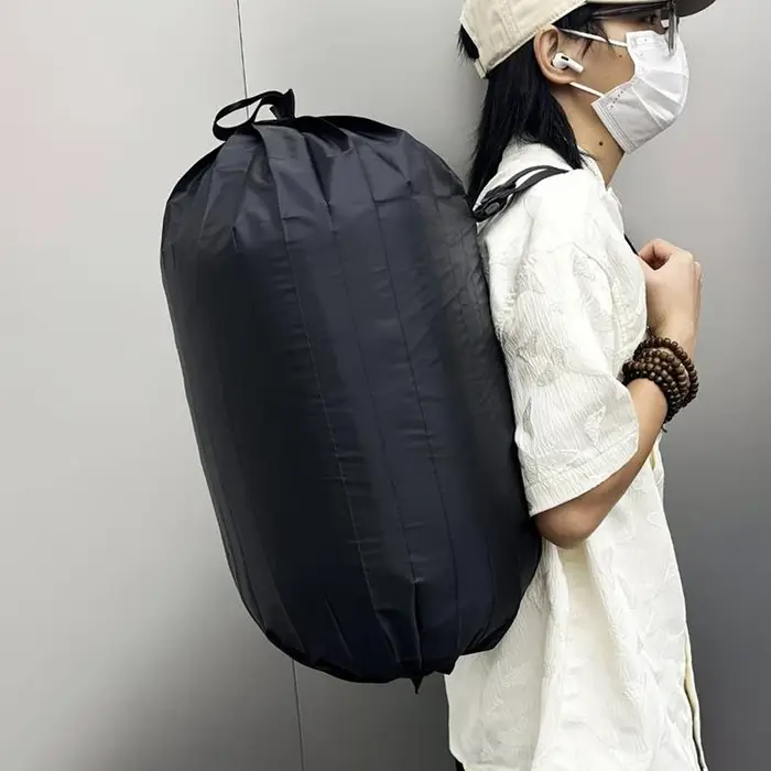 1 sac de courses portable noir à fermeture éclair de grande capacité