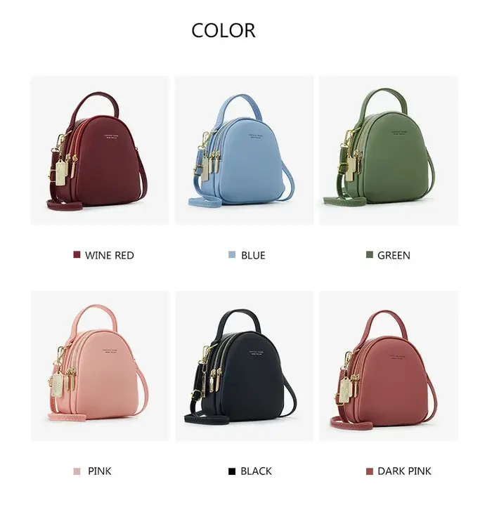 Sac à dos pour femme, petit sac carré en cuir PU