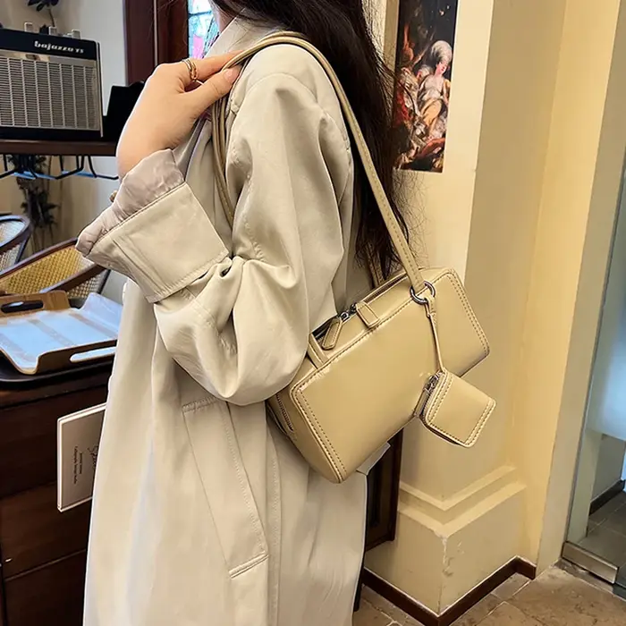 Sac à main marron en cuir PU pour femmes