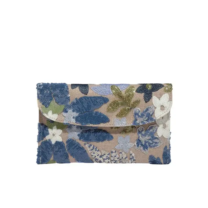 Pochette élégante style enveloppe avec broderie de sequins pour femme