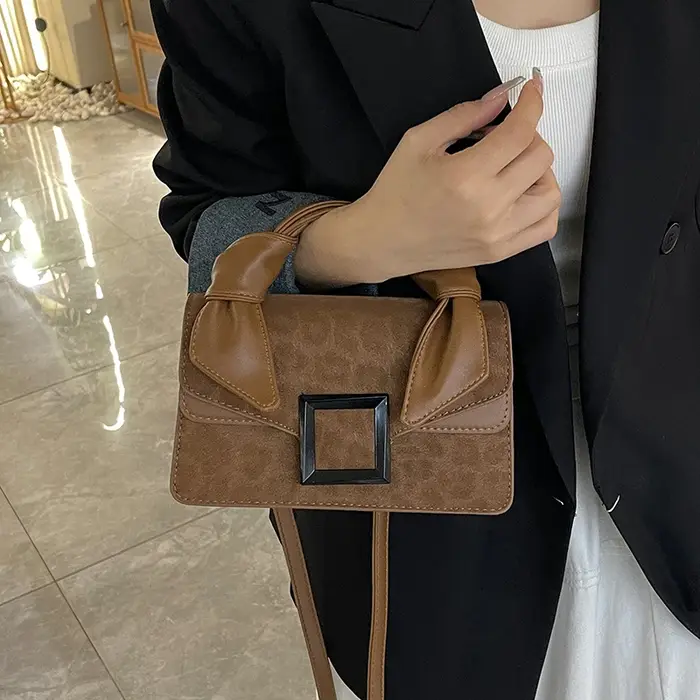Petit sac carré Vintage imprimé léopard
