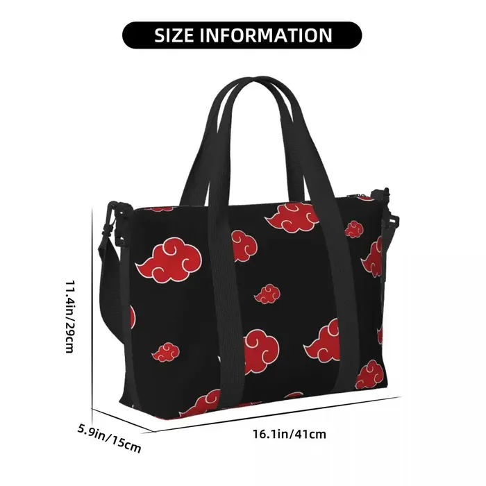 Sac de voyage de plage nuage noir et rouge personnalisé