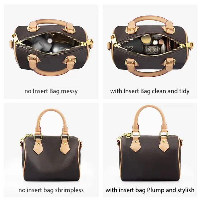 WUTA feutre insérer sac organisateur pour for LV Speedy 20 25 30 35 rabat sac à main sac intérieur maquillage voyage sac