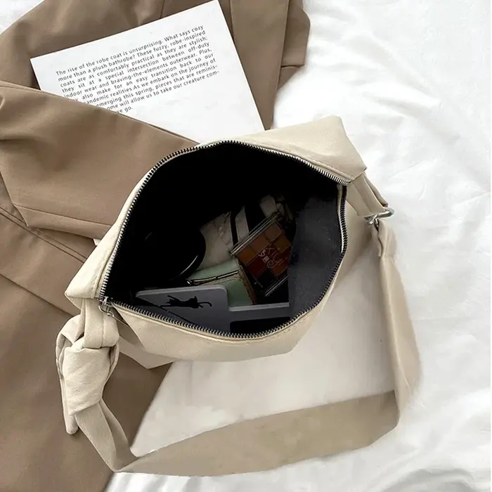 Sac à bandoulière noir pour femmes et filles, sac à main décontracté, solide, simple, sangles nouées, messager initié, fourre-tout