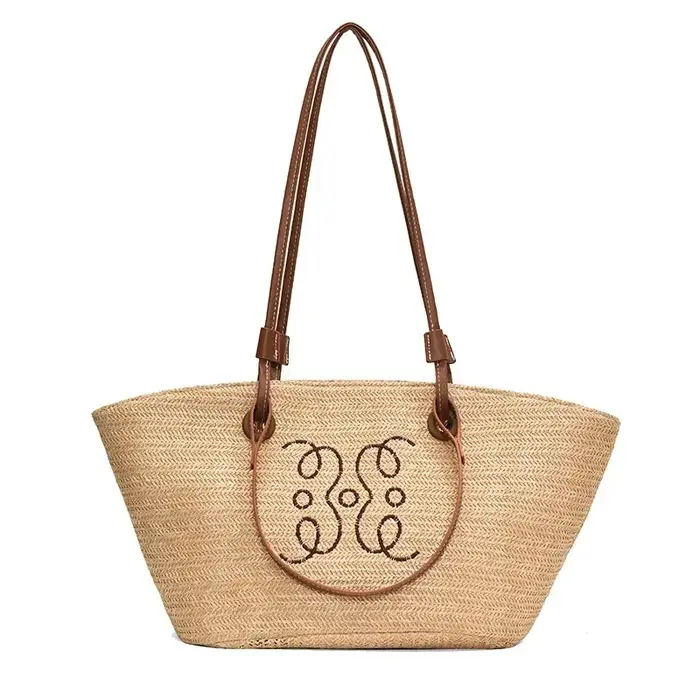 Sac cabas tressé en paille grande capacité pour femme – Collection été, offre spéciale de la saison 