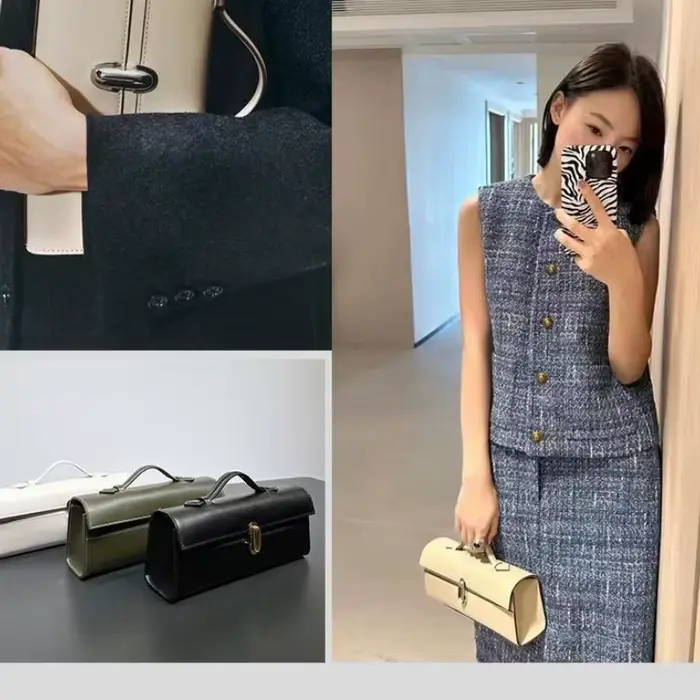 Sac fourre-tout en cuir véritable SAVETTE 2026 pour femme, sac à main simple, petit sac carré, haute