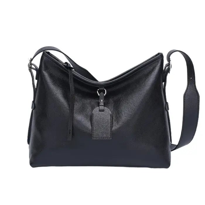 Sac fourre-tout en cuir pleine fleur tanné végétal, grande capacité, sac à bandoulière élégant pour 