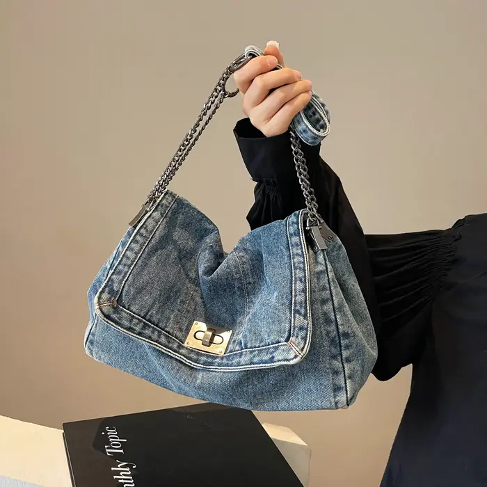Sac à Bandoulière en Denim pour Femme
