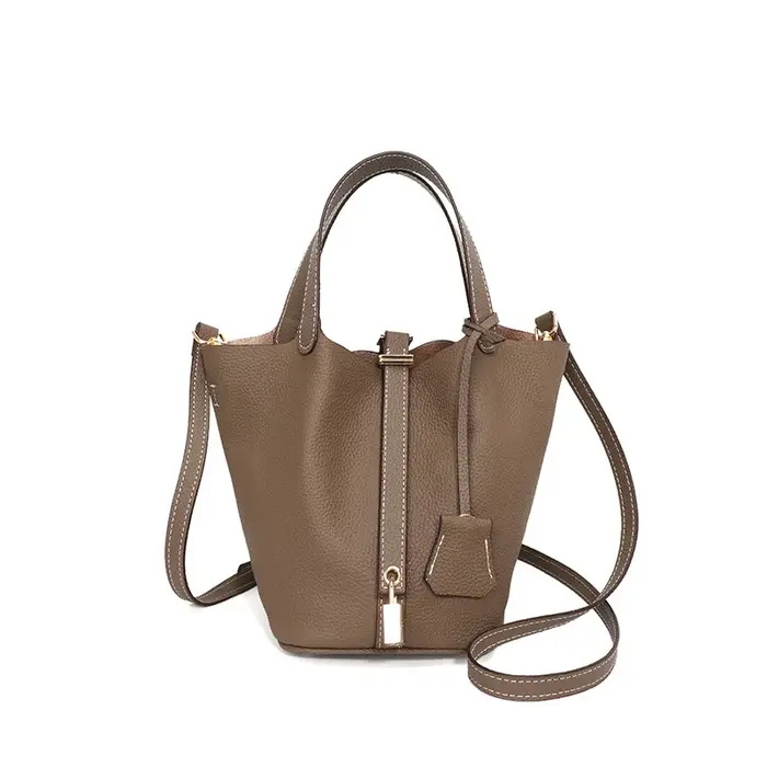 Sac à main en cuir véritable 2026 Nouveau modèle en cuir de vachette pleine fleur, sac panier pour f