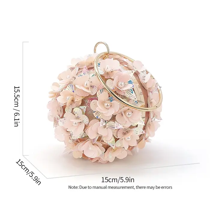 Mini sac de soirée à fleurs à paillettes
