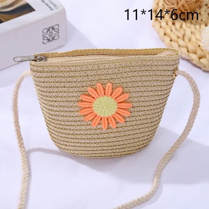 Sac rond en paille tressé pour femme
