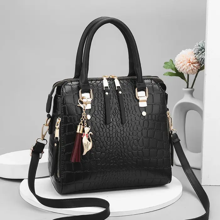 Luxueux sac à main fourre-tout en relief crocodile – Sac à main à bandoulière spacieux, élégant et p
