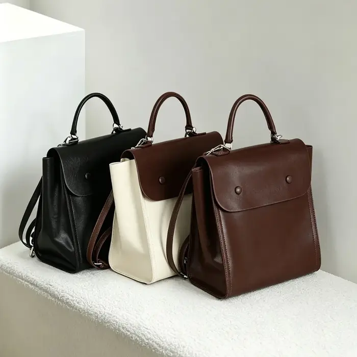 Petit sac à dos coréen en cuir véritable pour femmes