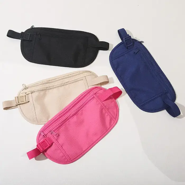 Sacs de taille de voyage pochette pour passeport argent portefeuille de sécurité caché hommes femmes Sport sac de