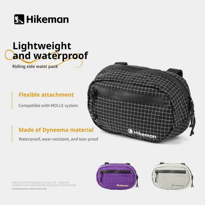 Sac banane Hikeman léger et imperméable pour la randonnée en extérieur avec système MOLLE, sac de poitrine respirant pour le cyclisme, la course à pied et les activités tactiques