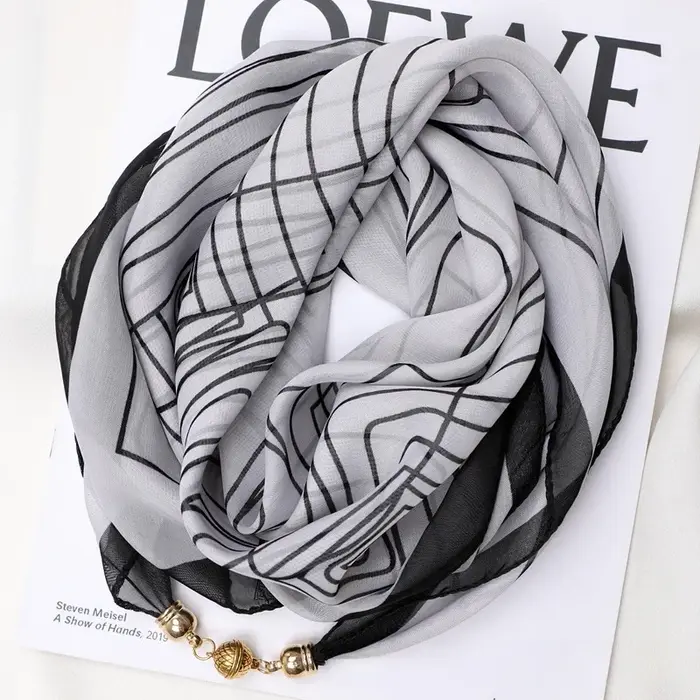 Écharpe de cou, petite écharpe polyvalente avec boucle magnétique