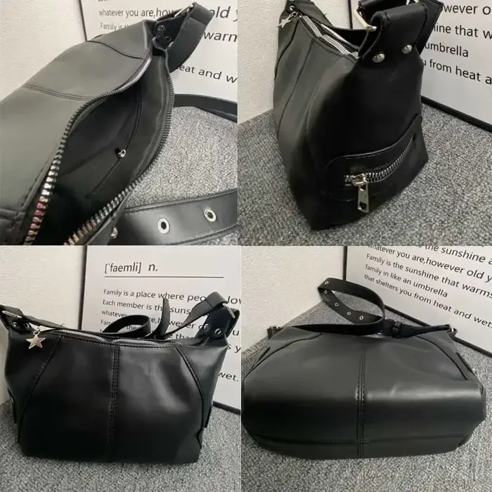 Y2K coréen gothique étoile fille noir sac à main Harajuku esthétique Vintage épaule sac à bandoulière à la mode femmes messager fourre-tout sacs