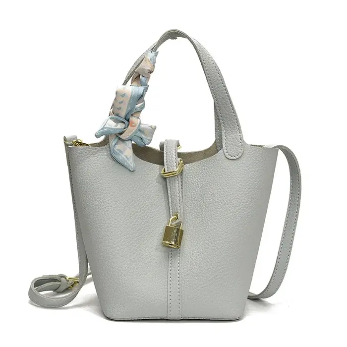 Sac seau élégant haut de gamme à motif litchi