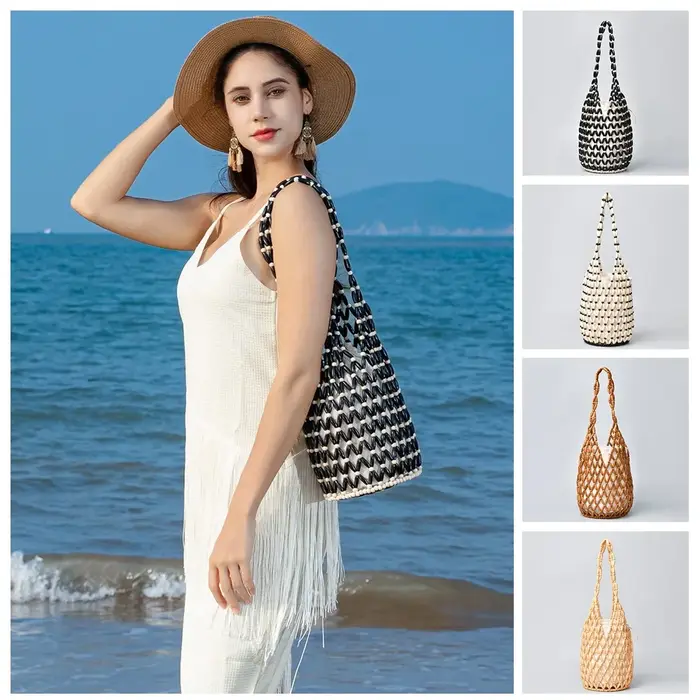 Sac à main tissé bohème tendance pour femme