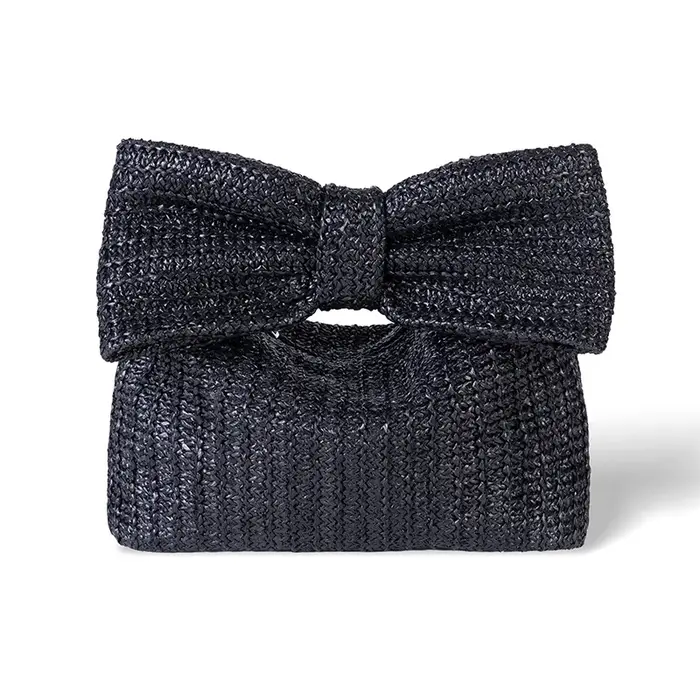 Sac à main chic en paille avec nœud pour femme – Design élégant d'été