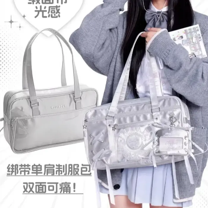 Sac à lacets avec nœud Ita sous les bras JK Sac Femme carré Transparent Bolsos De Mujer sacs à bandoulière