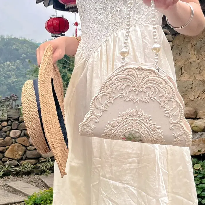 Sac à main Vintage en dentelle irrégulière pour femmes