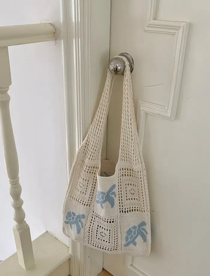 Sac fourre-tout d'été pour femme – Design crocheté avec motif tortue