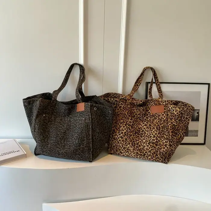 Design léopard 2023 mode coréenne Shopper grands sacs à provisions pour femmes sac à main dame sac à bandoulière grande