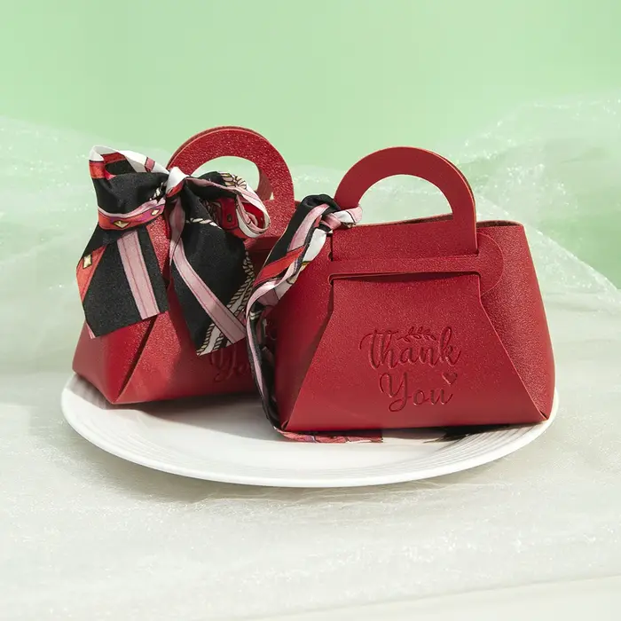 Mini sacs cadeaux de pâques en cuir avec ruban à nœud