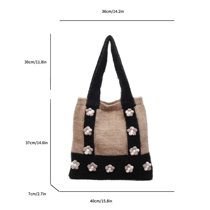 Sac tricoté de grande capacité pour femmes