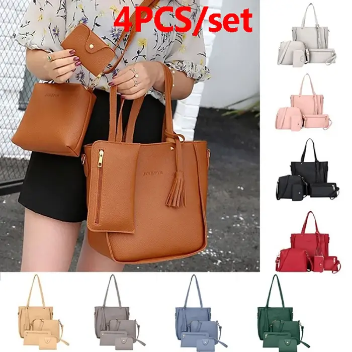 Ensemble de sacs à bandoulière en cuir PU pour femmes