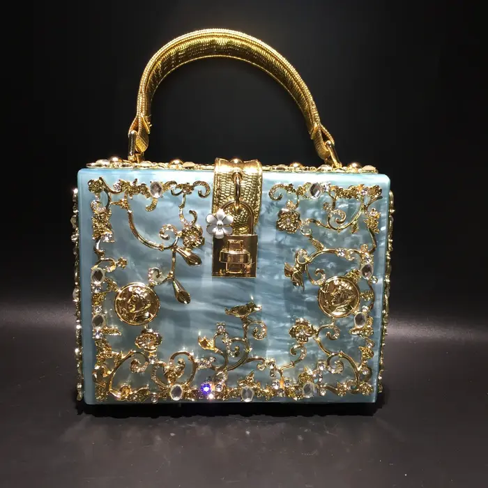 Sac de soirée en cristal de haute qualité pour femme, nouveau sac à main en métal évidé, fleur sculp