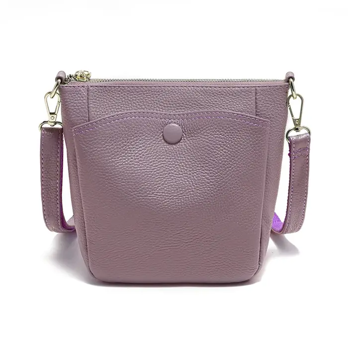 Zency Laides-Sac à main en cuir de vachette souple pour femme, petit sac à bandoulière décontracté,