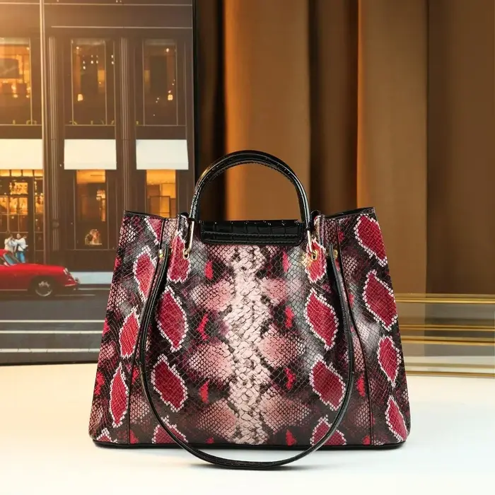 Nouveau Sac à Main Femme Haut de Gamme Grande Capacité Motif Serpent Tendance 2026 – Sac Seau Polyvalent Porté Épaule ou Croisé