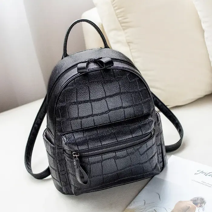 Sac à dos femme en cuir PU motif crocodile
