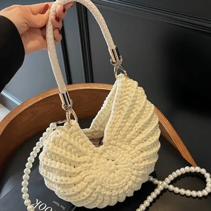 Sacs à bandoulière en Crochet en forme de conque créative pour femmes