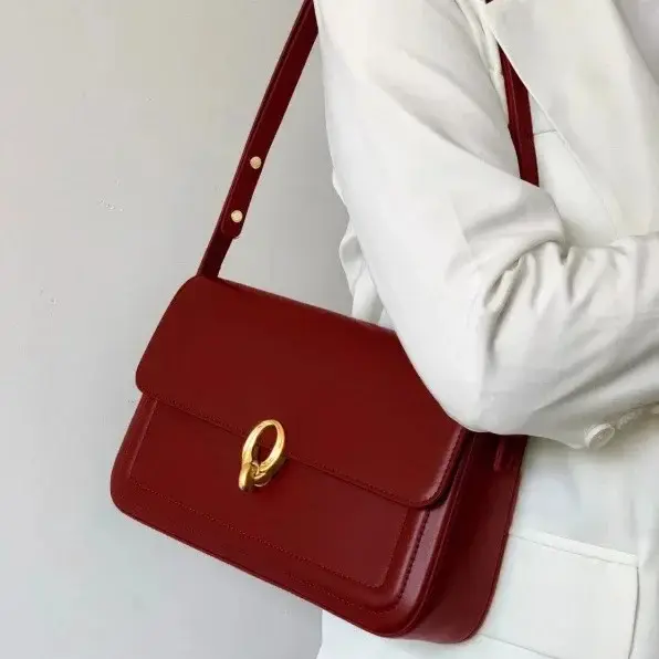 Sac à main de mariée rouge rétro de haute qualité, nouvelle collection de luxe, style français, sac 
