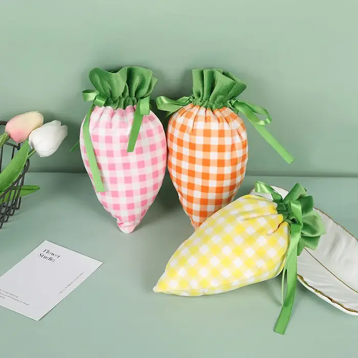 Sacs de lapin de pâques en velours