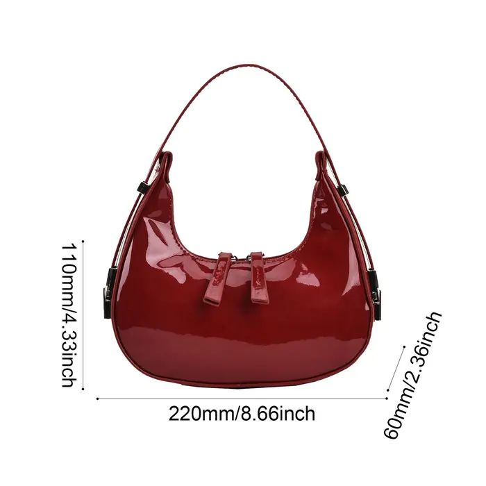 Sac à main demi-lune vintage en cuir PU pour femmes et filles