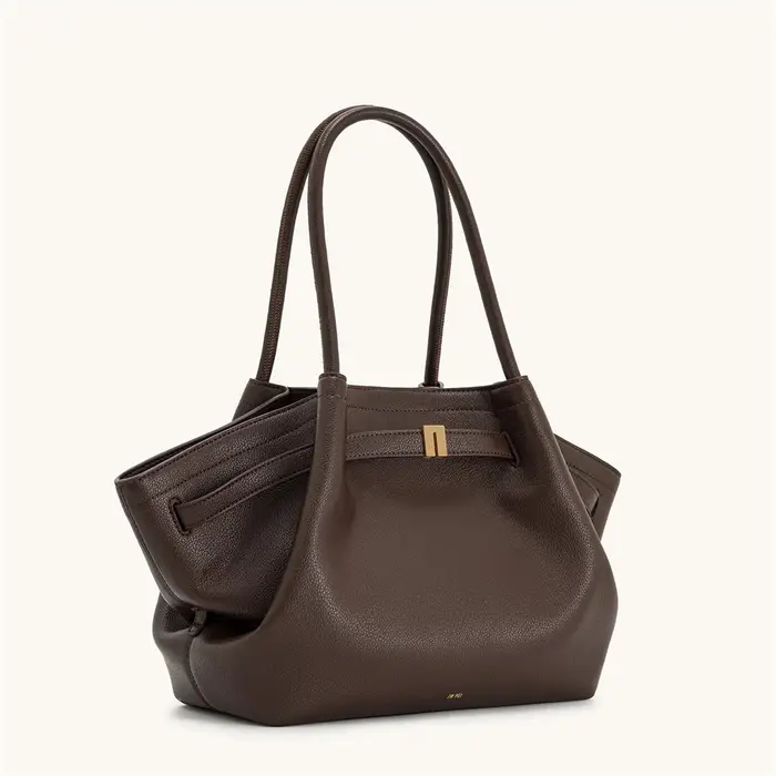 Sac à main JW PEI Designer Dumpling en cuir vegan marron foncé, sac bandoulière, sac fourre-tout pou