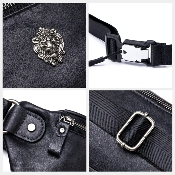 Sacs banane en cuir véritable pour hommes