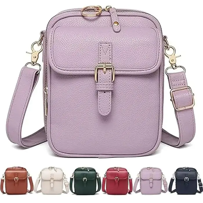 Sac messager en cuir pour femme avec bandoulière réglable et amovible