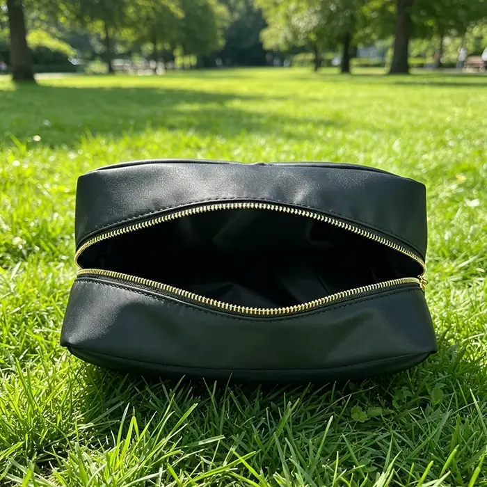 Pochette de maquillage personnalisée en nylon rose