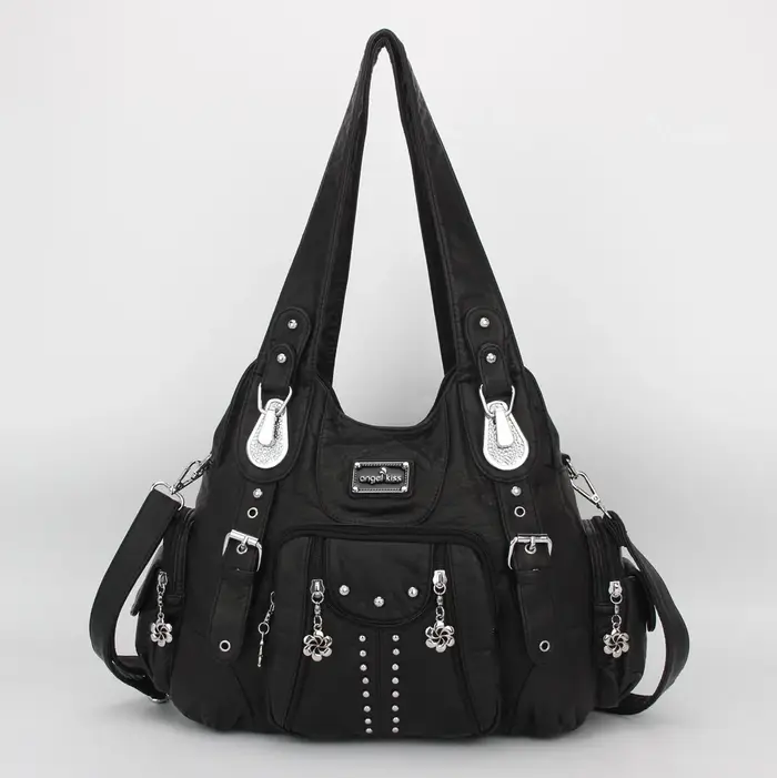 Sac vintage pour femmes, sacs à main tendance en cuir PU, sacs à bandoulière, sacs fourre-tout grand