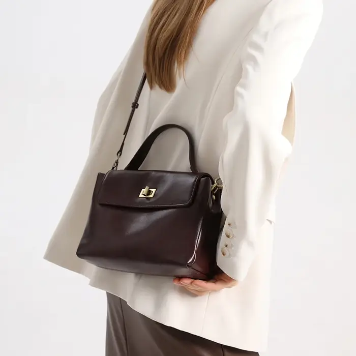 Sac à bandoulière en cuir véritable pour femme