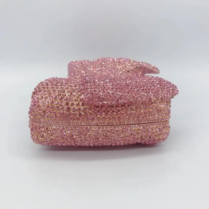 Pochette de soirée en cristal rose pour femmes