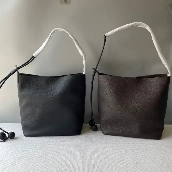 Sac seau en cuir de vachette première couche, style décontracté haut de gamme, sac à main en cuir vé