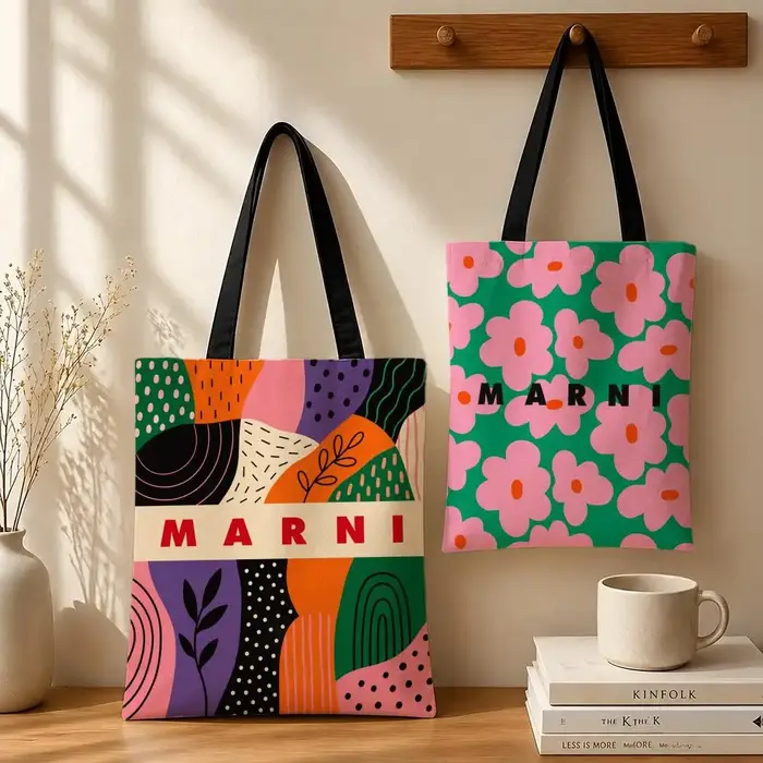 Sacs de rangement de la marque M-MARNIs, sac en toile, adapté au travail, à l'école et aux trajets quotidiens, sac de courses réutilisable.