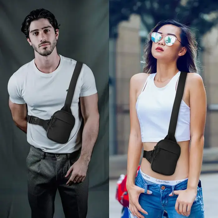 Nouveau sac de poitrine sport pour homme, petit sac à dos, sac messager pour femme, sac banane pour téléphone portable, mini sacoche tendance
