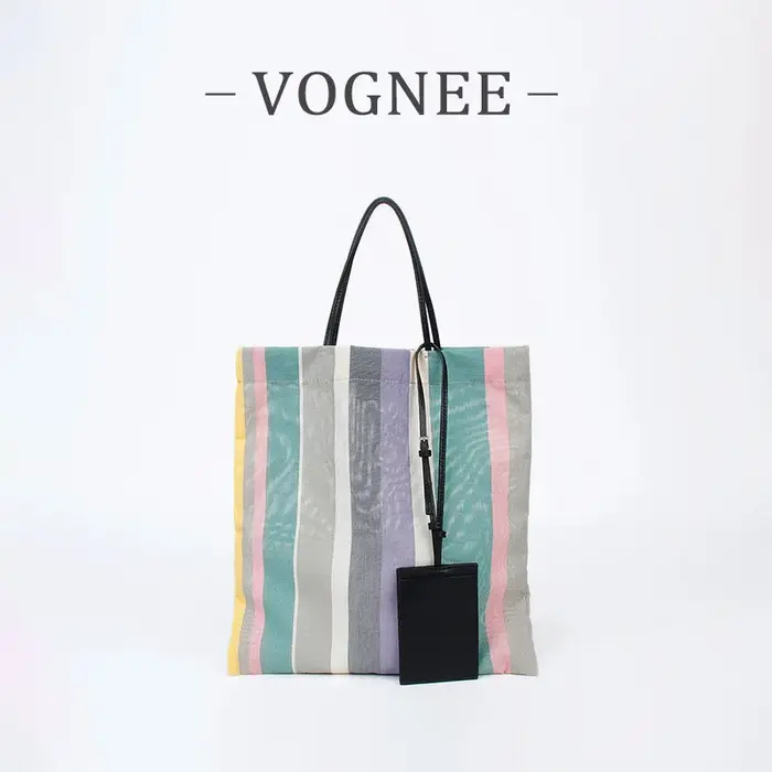 Sac fourre-tout rayé arc-en-ciel Y2K, grande capacité, sac à main en toile, sac à bandoulière vintag